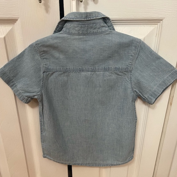 OSHKOSH Blue Denim Toddler Button Up Short Sleeve Shirt Size 3T - Picture 5 of 5